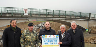 Brücke über die Melk bei Zelking wieder befahrbar