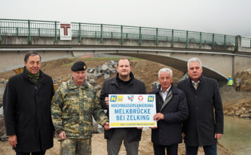 Brücke über die Melk bei Zelking wieder befahrbar
