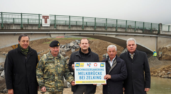 Brücke über die Melk bei Zelking wieder befahrbar