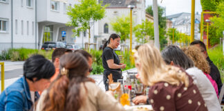 Erster Schanigarten am neuen Promenadenring in St. Pölten eröffnet