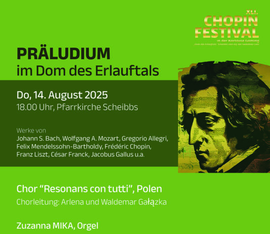 Chopin Festival: Präludium am 14. August in der Pfarrkirche Scheibbs
