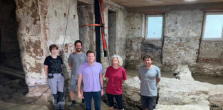 Historische Überraschung bei den Bauarbeiten im Nibelungenhof in Marbach an der Donau