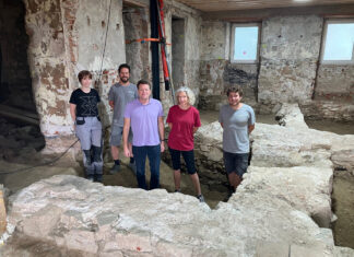 Historische Überraschung bei den Bauarbeiten im Nibelungenhof in Marbach an der Donau
