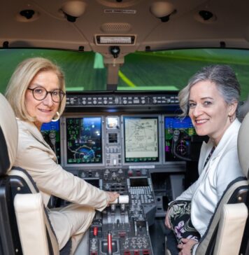 Flugsimulator als Symbol der Partnerschaft
